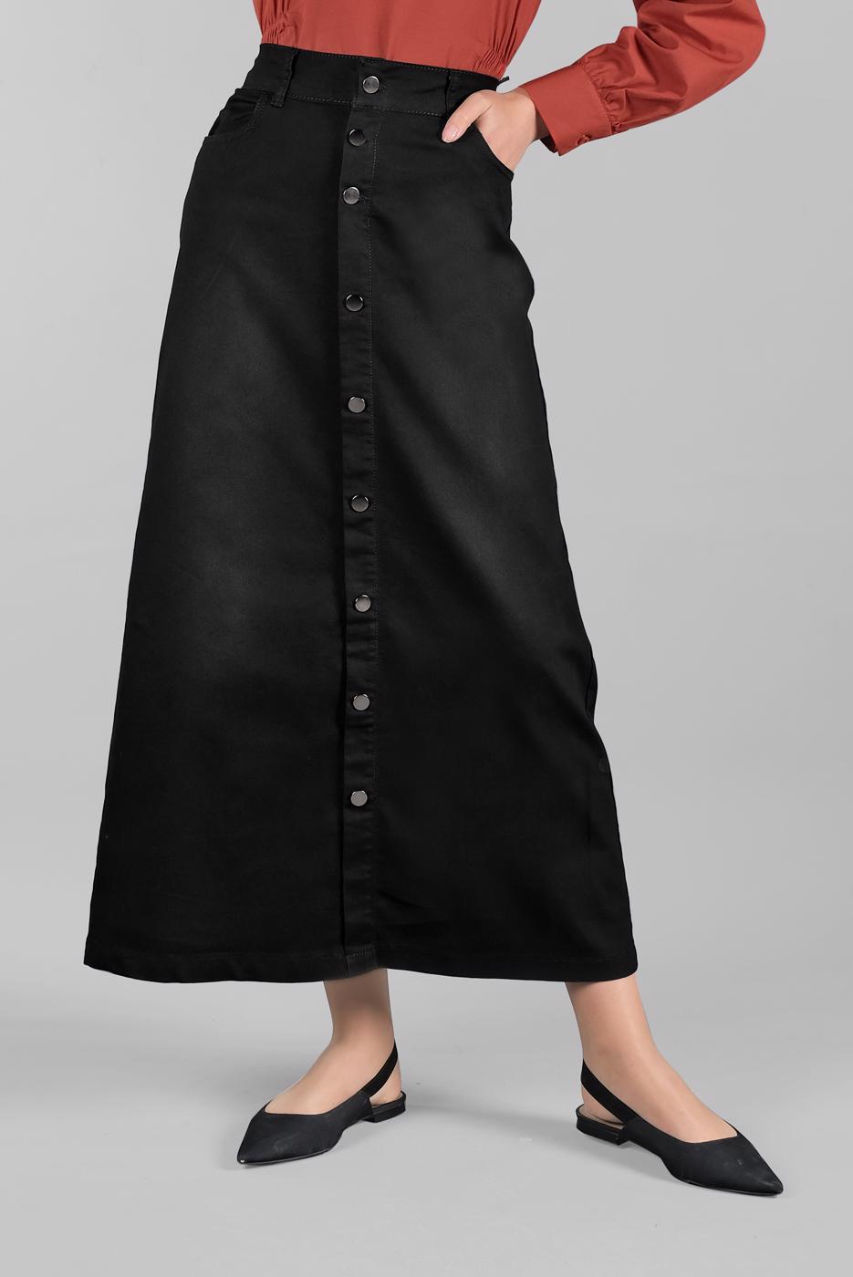 Vêtements hijab NOIR Jupe T 8032 