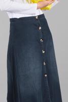 Tesettür giyim LACİVERT ÖNDEN DÜĞMELİ DENİM ETEK 9003