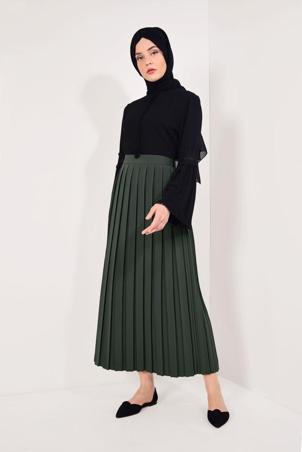 Vêtements hijab  LONG PLEATED SKIRT T 9829  - TRENDTESETTÜR