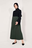 Hijab clothing KHAKI LONG PLEATED SKIRT T 9829 