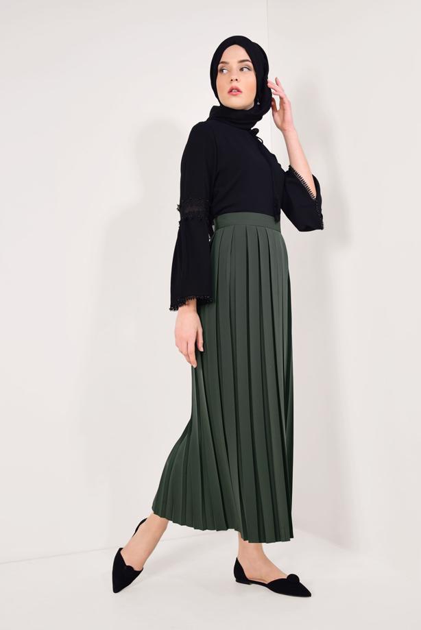 Vêtements hijab  LONG PLEATED SKIRT T 9829  - TRENDTESETTÜR