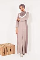 Hijab clothing BROWN ZIPPED SPORT TOPCOAT 1838