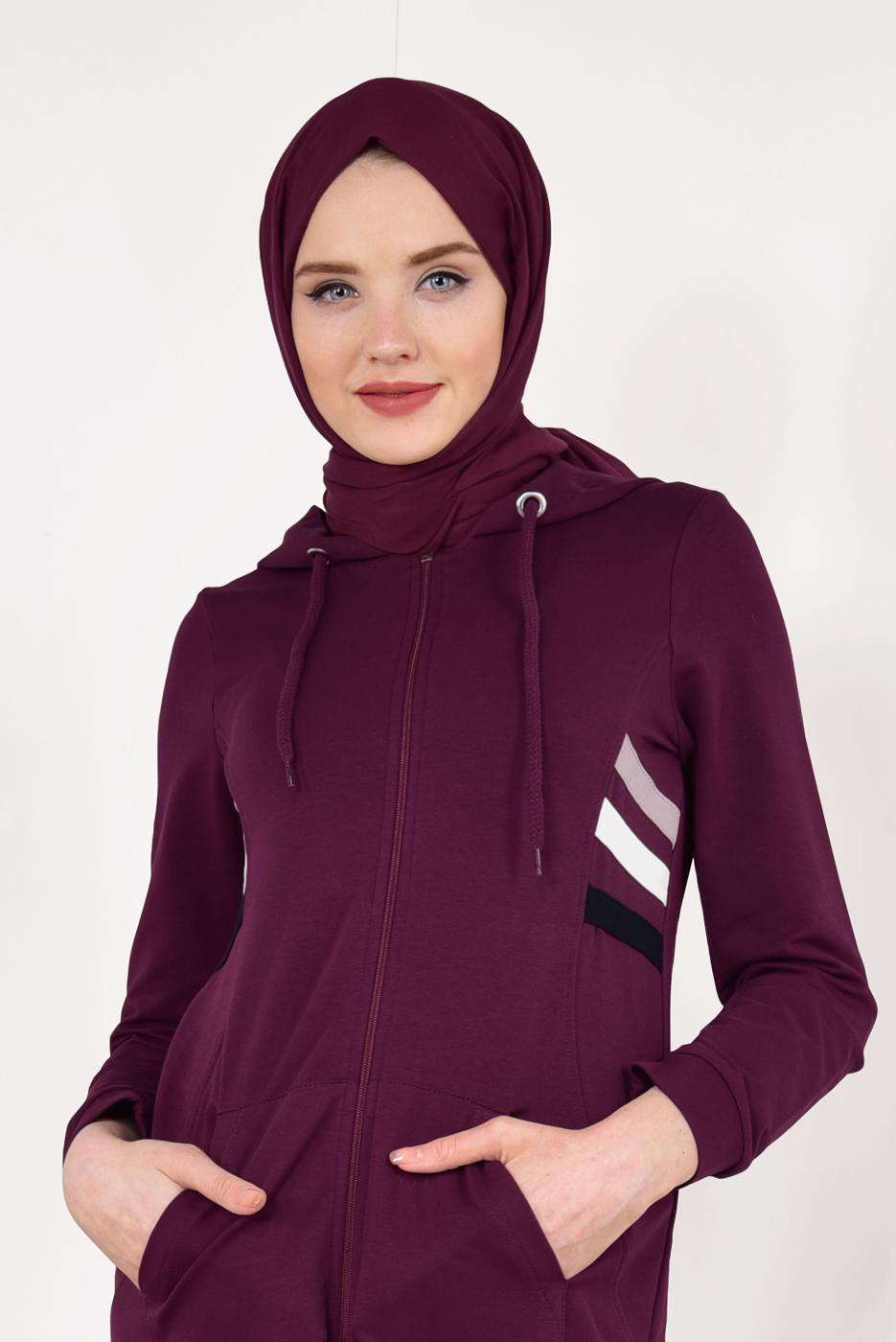 Vêtements hijab ROUGE BORDEAUX Abaya T 0338