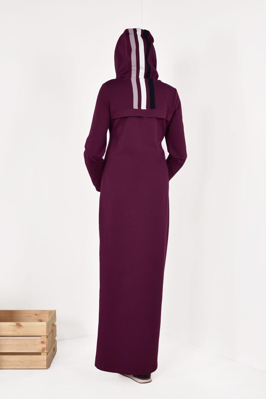 Vêtements hijab ROUGE BORDEAUX Abaya T 0338