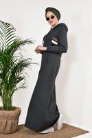 Tesettür giyim HAKİ FERMUARLI KAPÜŞONLU İKİ YANI CEPLİ EŞOFMAN FERACE 0338