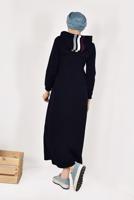 Tesettür giyim LACİVERT FERMUARLI KAPÜŞONLU İKİ YANI CEPLİ EŞOFMAN FERACE 0338