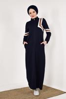 Tesettür giyim LACİVERT FERMUARLI EŞOFMAN FERACE 6338