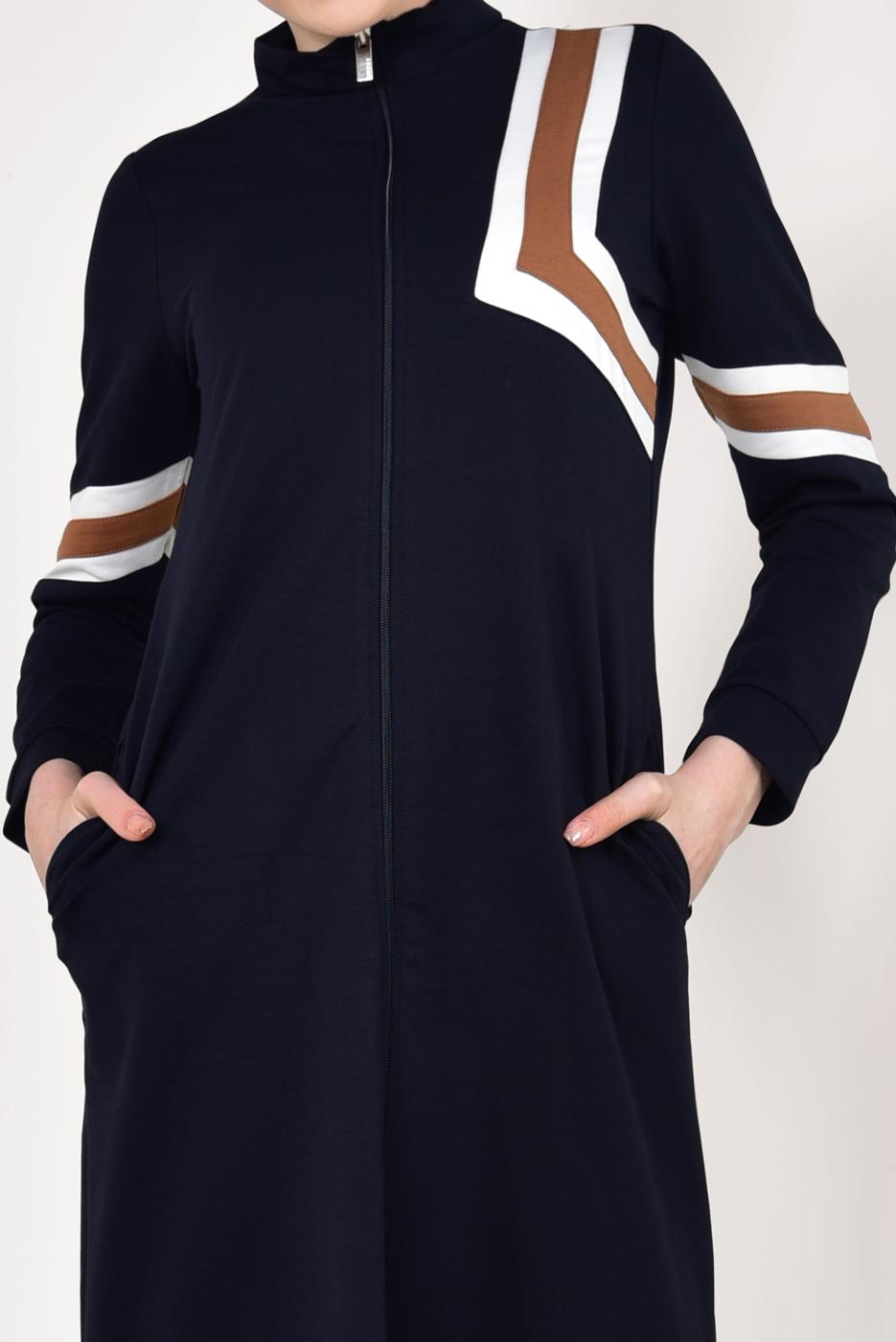Tesettür giyim LACİVERT FERMUARLI EŞOFMAN FERACE 6338