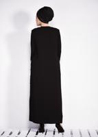 Tesettür giyim SİYAH KOLLARI DANTEL DETAYLI İNCİLİ FERACE T 8265 