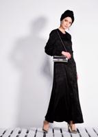 Tesettür giyim SİYAH İNCİ DETAYLI FERACE 8267