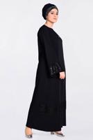 Tesettür giyim SİYAH T 8269 ALVİNA  FERACE 7868