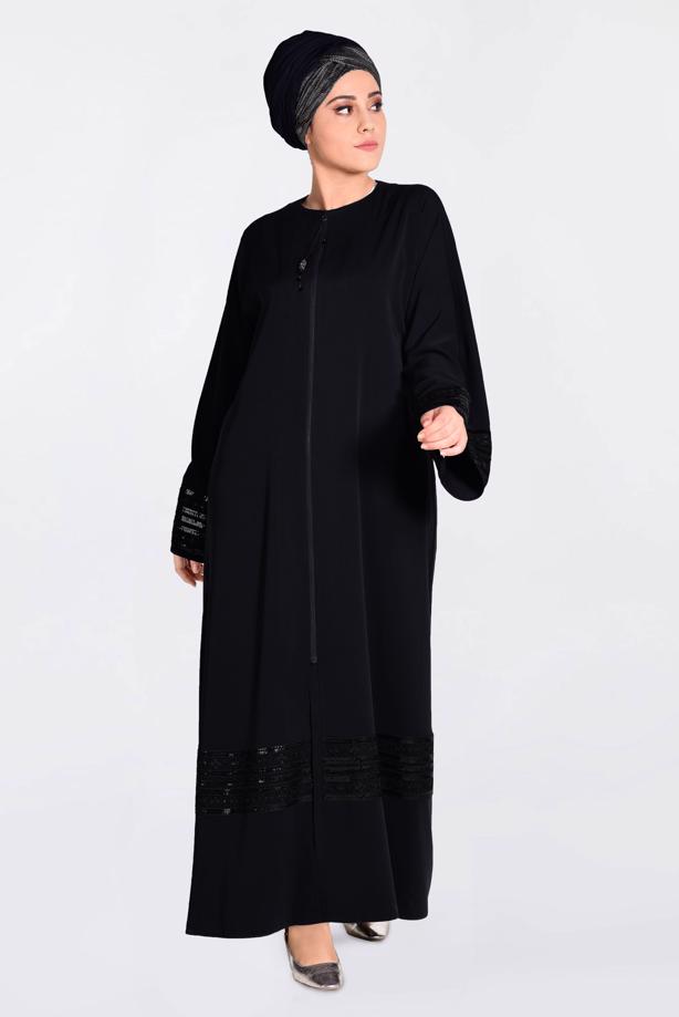 Tesettür giyim SİYAH T 8269 ALVİNA  FERACE 7868 - TRENDTESETTÜR