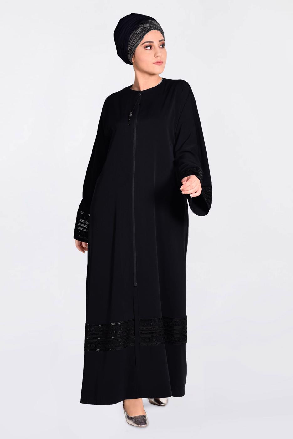 Tesettür giyim SİYAH T 8269 ALVİNA  FERACE 7868