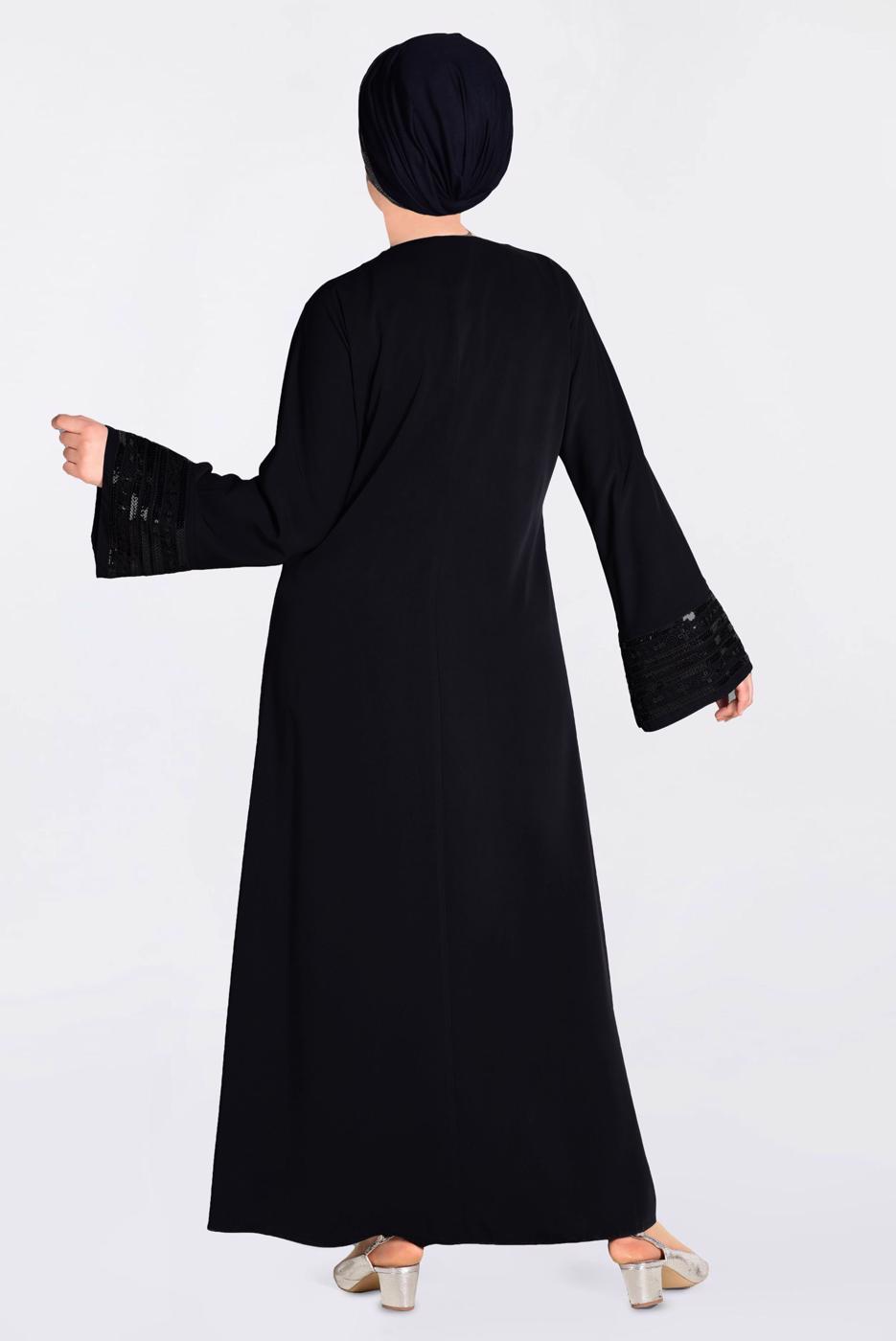 Tesettür giyim SİYAH T 8269 ALVİNA  FERACE 7868