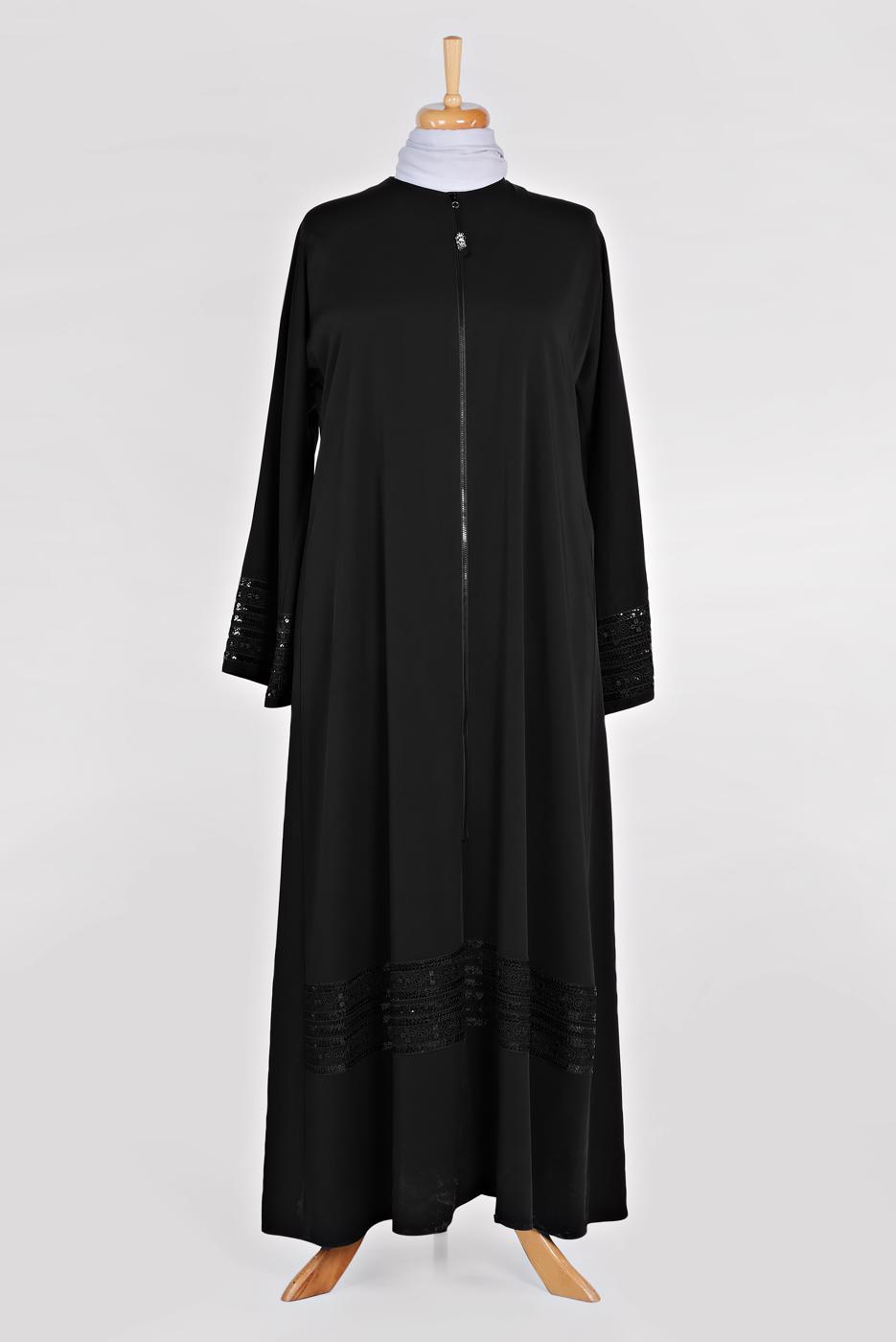 Tesettür giyim SİYAH T 8269 ALVİNA  FERACE 7868