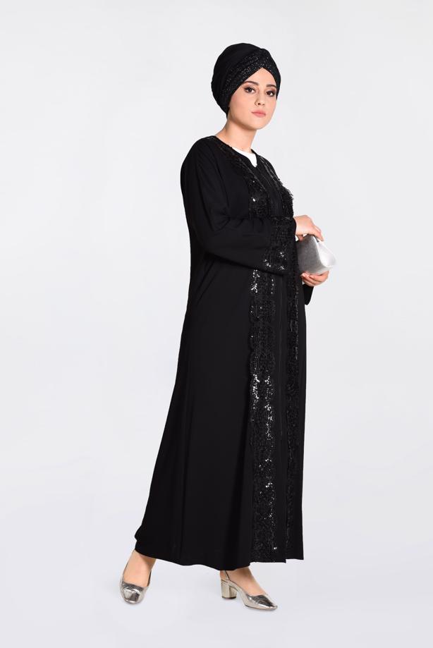 Hijab clothing BLACK T 8270 Alvina Farah 6288 Ferace - TRENDTESETTÜR