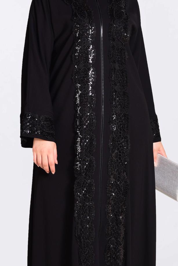 Hijab clothing BLACK T 8270 Alvina Farah 6288 Ferace - TRENDTESETTÜR