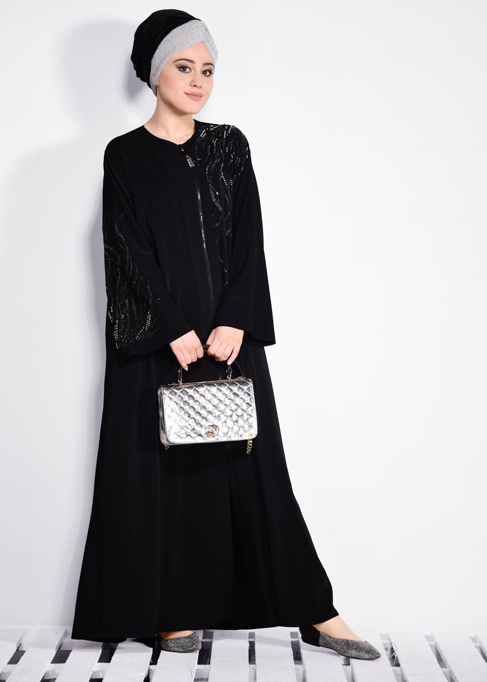 Vêtements hijab NOIR ABAYA T 8273 