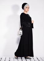 Vêtements hijab NOIR ABAYA T 8273 