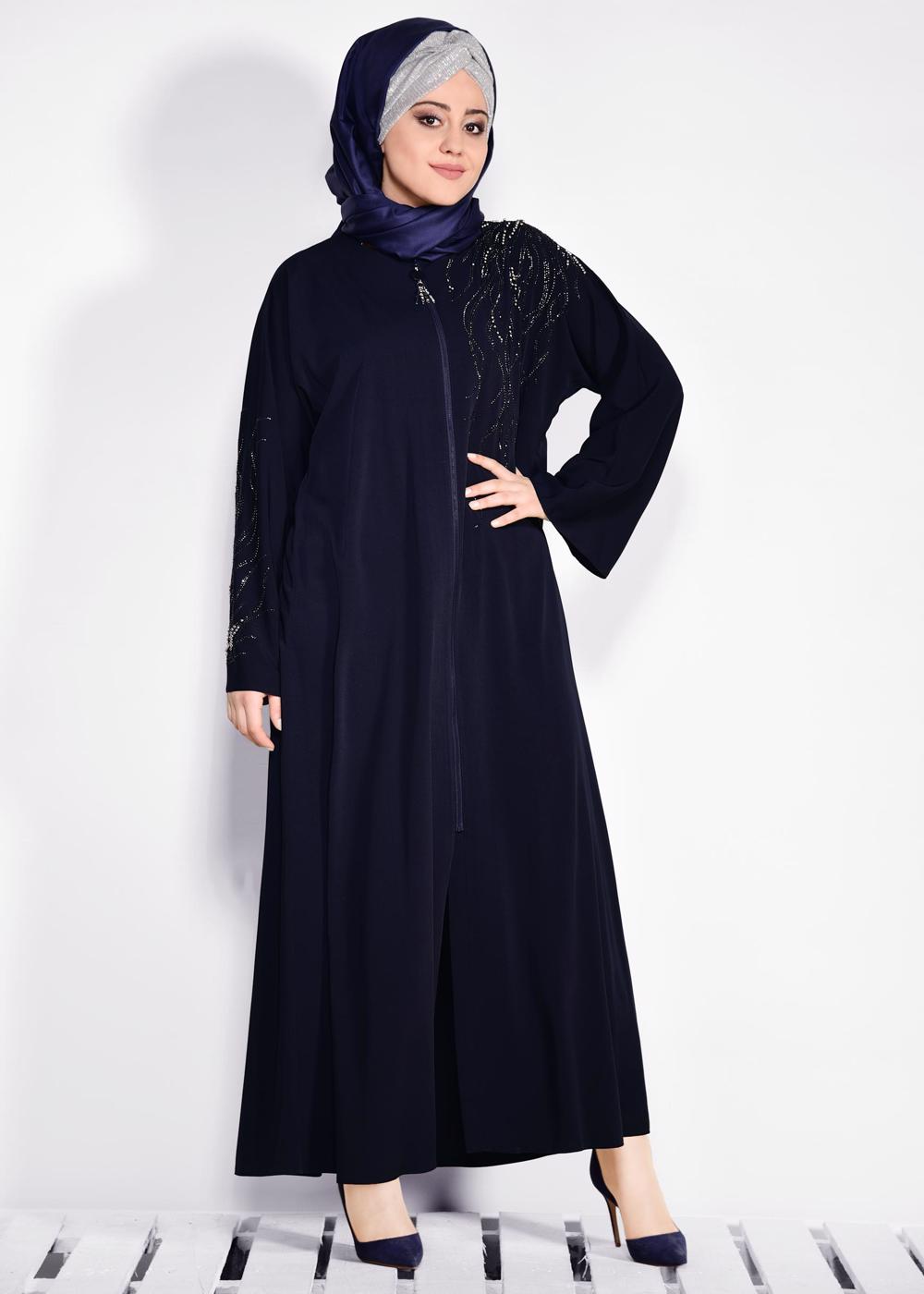 Vêtements hijab BLEU MARINE ABAYA T 8273 