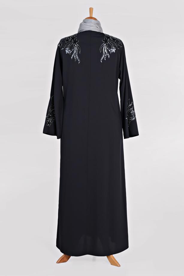 Tesettür giyim LACİVERT PUL PAYET İŞLEME DETAYLI FERACE 8279 - TRENDTESETTÜR