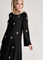 Tesettür giyim SİYAH BOYDAN FERMUARLI FERACE T 8280