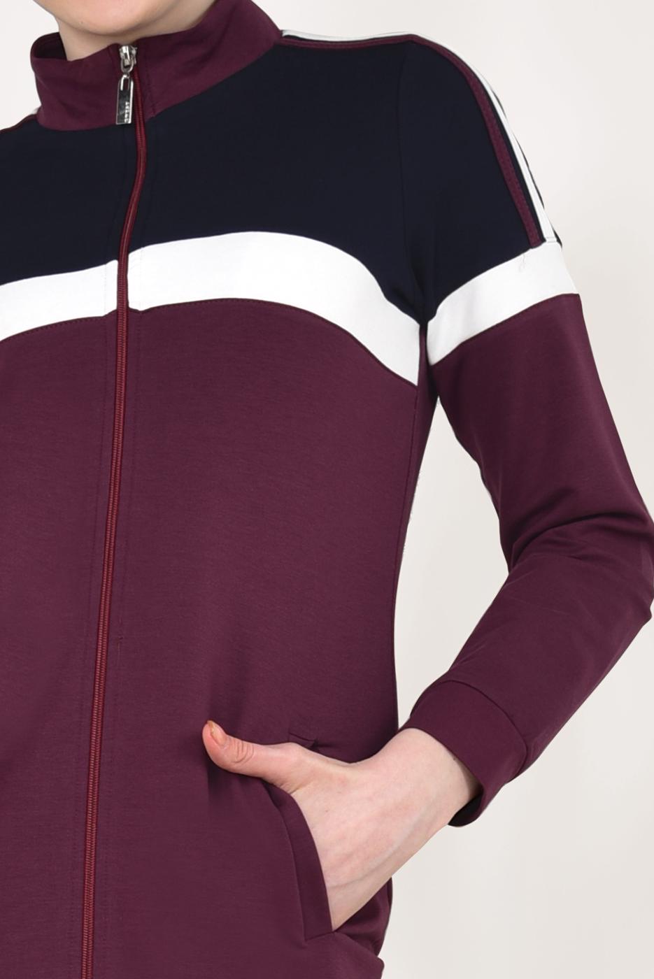 Tesettür giyim MÜRDÜM ÇİFT RENKLİ BOYDAN FERMUARLI FERACE T 9438