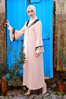 Tesettür giyim PUDRA KOLLARI VE YAKASI PUL PAYETLİ CEKET T 03381 