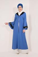 Tesettür giyim LACİVERT KOLLARI VE YAKASI PUL PAYETLİ CEKET T 03381 