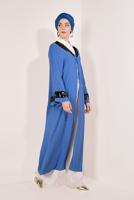 Tesettür giyim LACİVERT KOLLARI VE YAKASI PUL PAYETLİ CEKET T 03381 