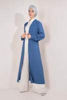 Tesettür giyim LACİVERT ÖNÜ VE KOLLARI ÜÇ BOYUTLU CEKET T 19281
