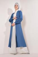 Tesettür giyim LACİVERT ÖNÜ VE KOLLARI ÜÇ BOYUTLU CEKET T 19281