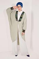 Tesettür giyim BEJ KOLLARI VE YAKASI PUL PAYETLİ CEKET T 83281