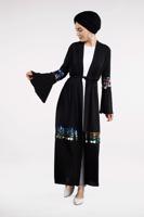 Tesettür giyim SİYAH RENKLİ PUL PAYETLİ GİY ÇIK 0853