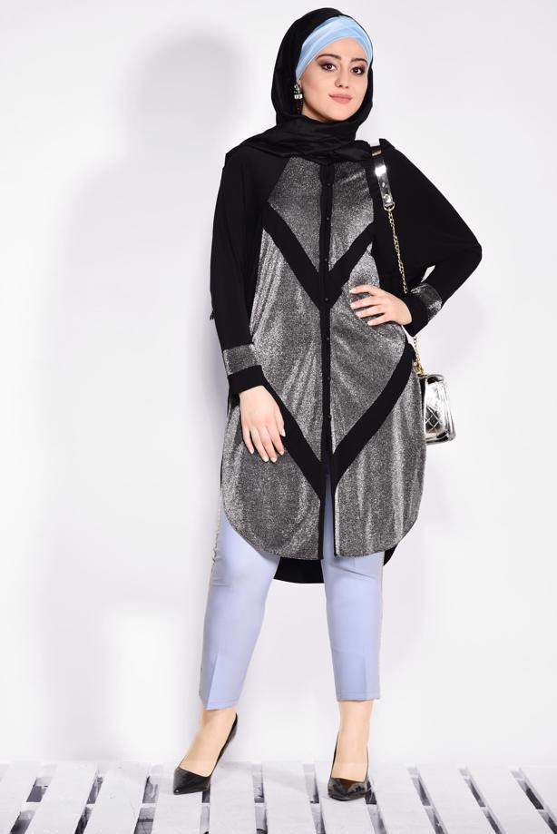 Vêtements hijab NOIR Cardigan T 2801 - TRENDTESETTÜR