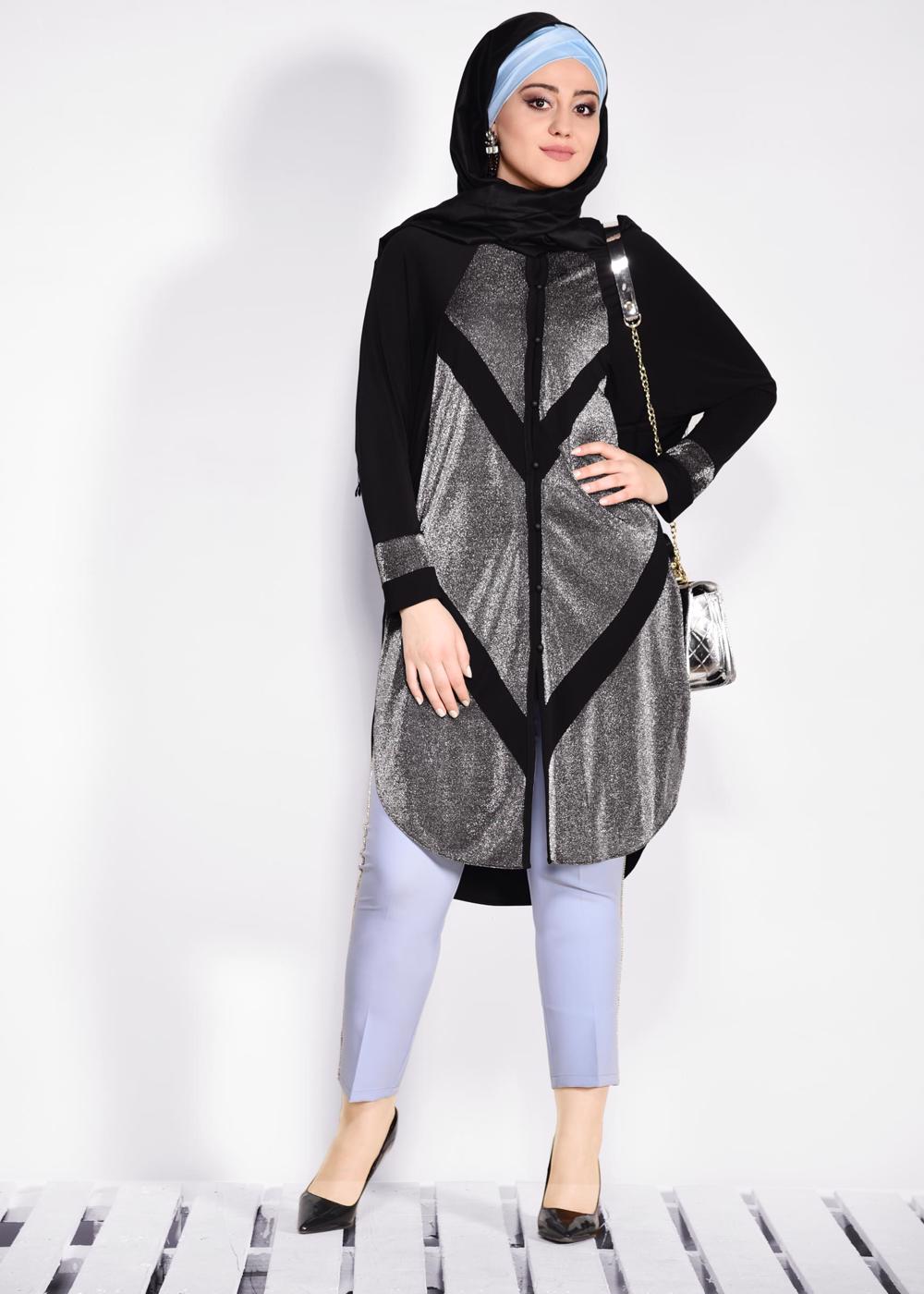Vêtements hijab NOIR Cardigan T 2801