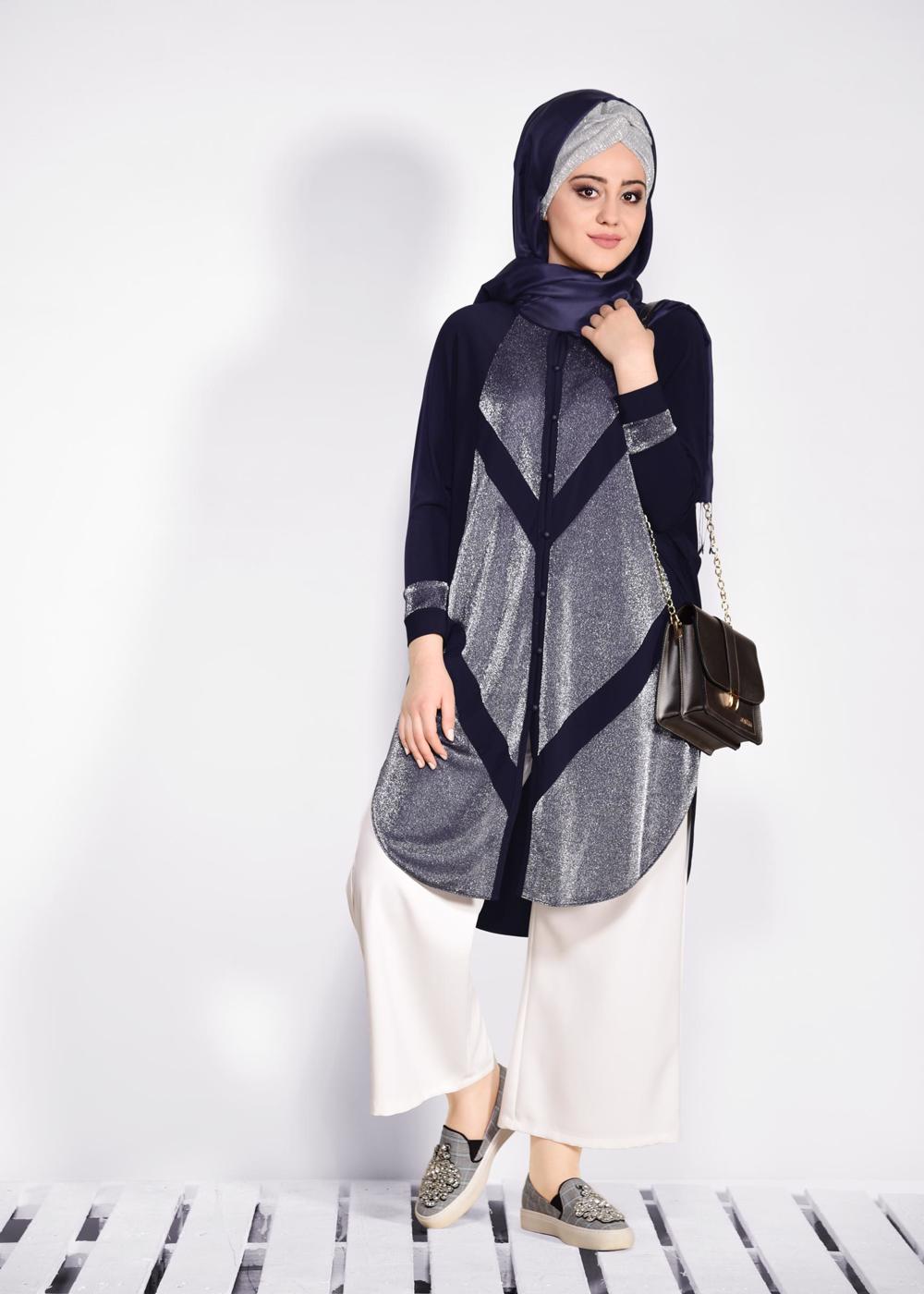 Vêtements hijab BLEU MARINE Cardigan T 2801