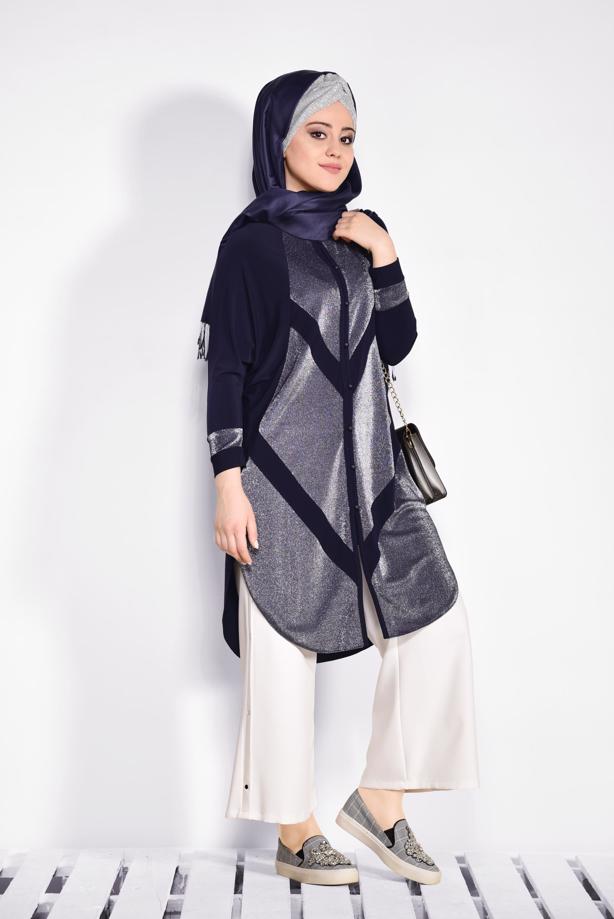 Vêtements hijab BLEU MARINE Cardigan T 2801 - TRENDTESETTÜR