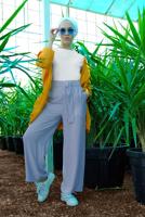 Tesettür giyim LACİVERT FİTİLLİ PAMUKLU PANTOLON 06102