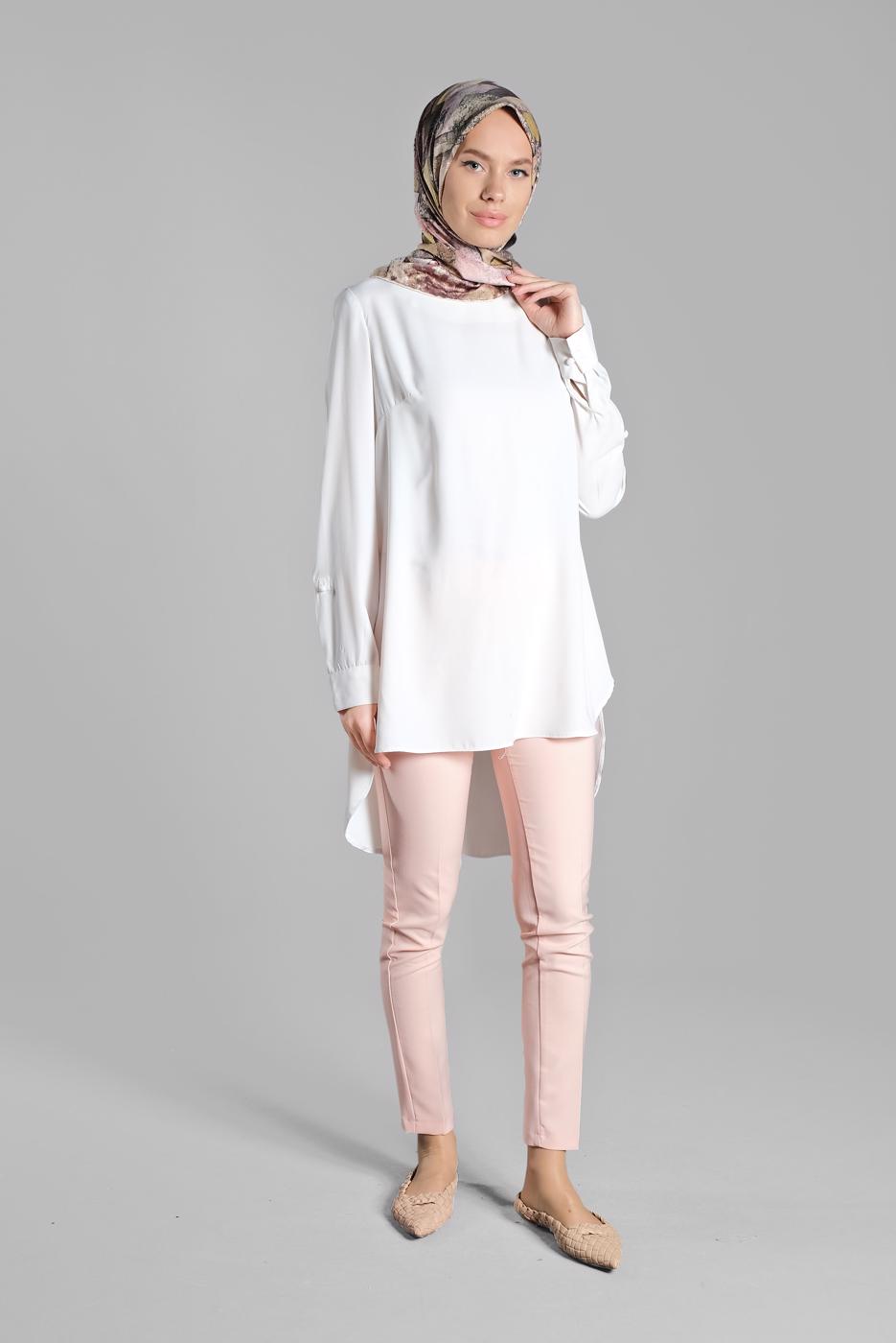 Tesettür giyim PUDRA FERMUAR DETAYLI PANTOLON 20681