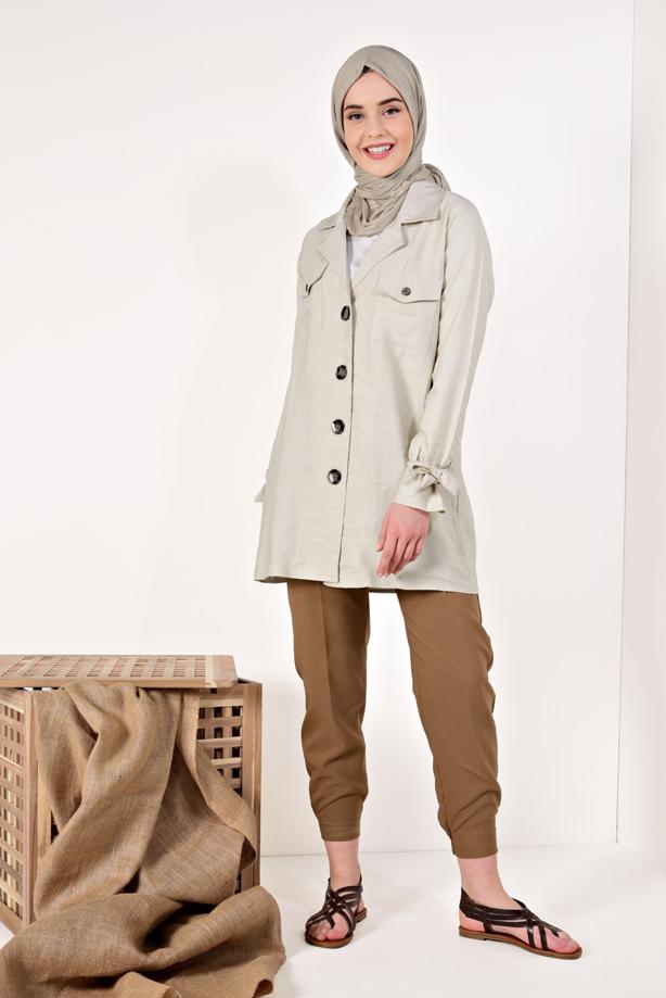 Vêtements hijab  BELT DETAILED JOGGER PANTS T 21003  - TRENDTESETTÜR