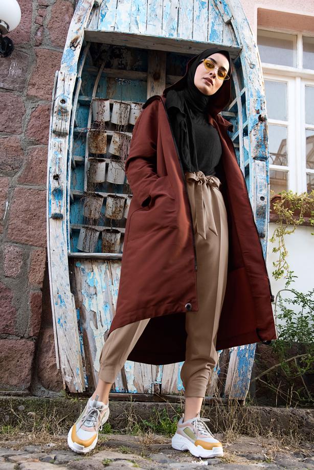 Vêtements hijab  BELT DETAILED JOGGER PANTS T 21003  - TRENDTESETTÜR