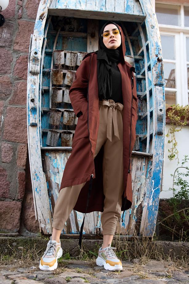 Vêtements hijab  BELT DETAILED JOGGER PANTS T 21003  - TRENDTESETTÜR