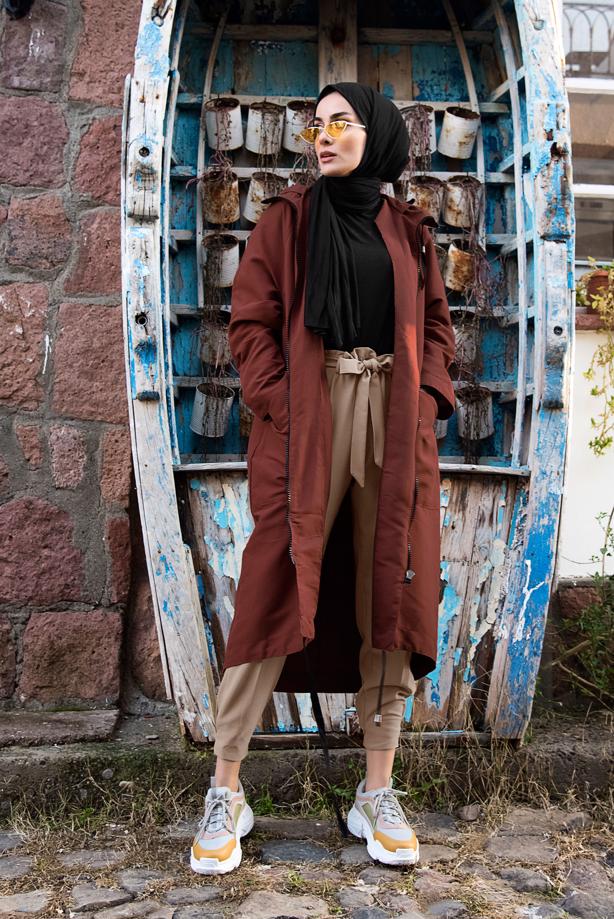 Vêtements hijab  BELT DETAILED JOGGER PANTS T 21003  - TRENDTESETTÜR