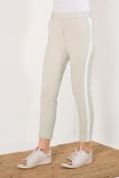 Tesettür giyim BEJ YANLARI ŞERİTLİ YÜKSEK BEL PANTOLON T 41681 