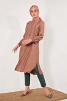 Tesettür giyim HAKİ YÜKSEK BEL  KEMERLİ PANTOLON T 50681 