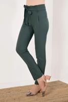 Tesettür giyim HAKİ YÜKSEK BEL  KEMERLİ PANTOLON T 50681 