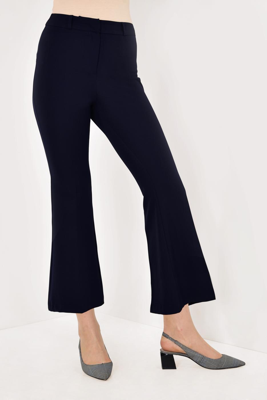 Tesettür giyim LACİVERT BOL PAÇA FERMUARLI PANTOLON 65171