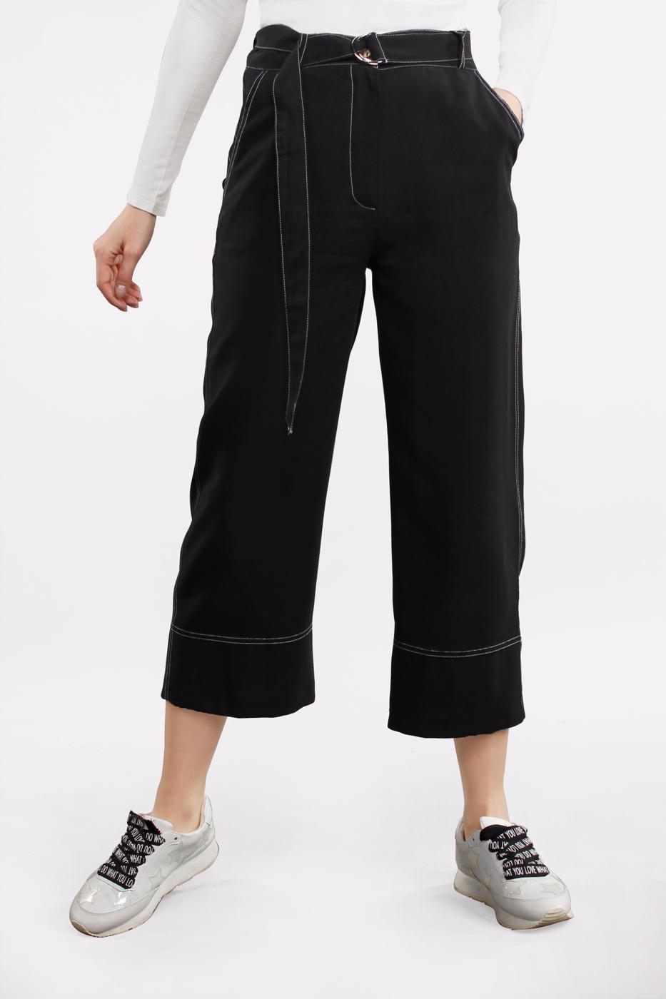 Tesettür giyim SİYAH PAMUKLU BOL PAÇA PANTOLON 75102