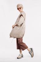 Tesettür giyim KAHVE PAMUKLU BOL PAÇA PANTOLON 75102